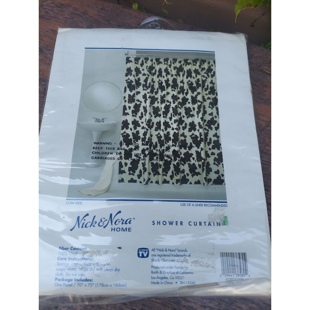 Nick & Nora Cow Hide Shower Curtain - 70"x72" -  Bovine Paradise